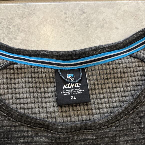 Kuhl Sweater Men’s Sz XL Gray Grid Engineered Long Sleeve Crew Neck Poly - Picture 2 of 10